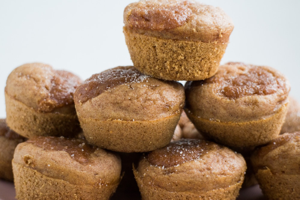 You'll love this EASY Dairy Free Mini Pancake Muffins recipe! These pancake muffins don't require butter or milk and are perfect for breakfast or snacking! Each muffin has a sugar mixture crumble made with brown sugar and applesauce on top! I love serving them with maple syrup! This recipe is easy to make completely vegan too!