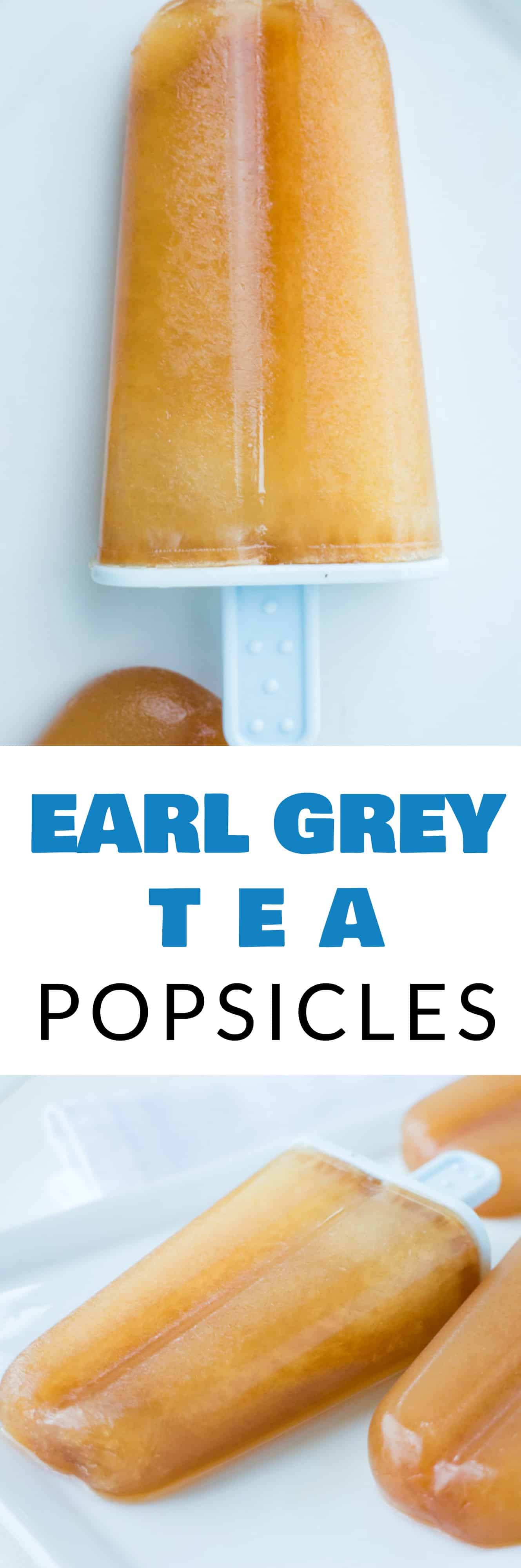 Easy to make Earl Grey Tea Popsicles that are only 25 calories a piece!  These homemade healthy popsicles only need 3 ingredients for a refreshing Summer treat. 
