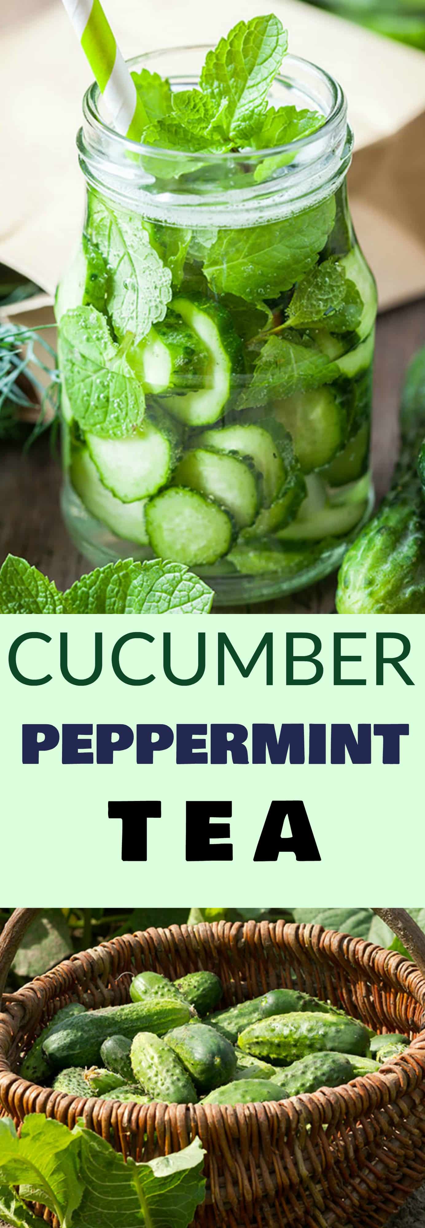 CUCUMBER PEPPERMINT Tea is my favorite Summer drink! This homemade cup of green tea includes cucumbers, peppermint, honey and a splash of lemon juice to make a healthy and fresh drink. You can drink it hot or iced. The health benefits of this tea are great so I love drinking it every morning!