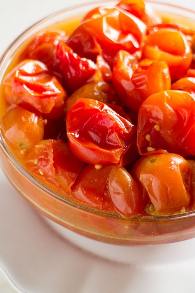 juicy cherry tomatoes cooked in the slow cooker