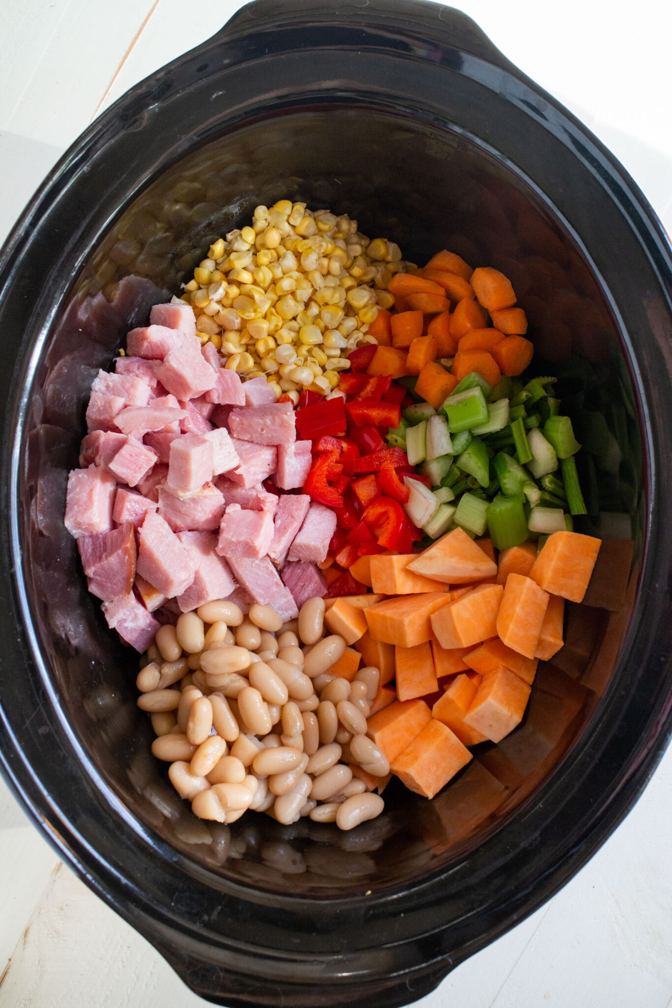 Slow Cooker Ham and Sweet Potato Soup Brooklyn Farm Girl