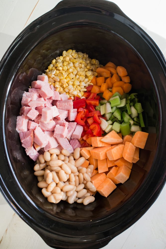 Creamy Slow Cooker Sweet Potato and Ham Soup Brooklyn Farm Girl