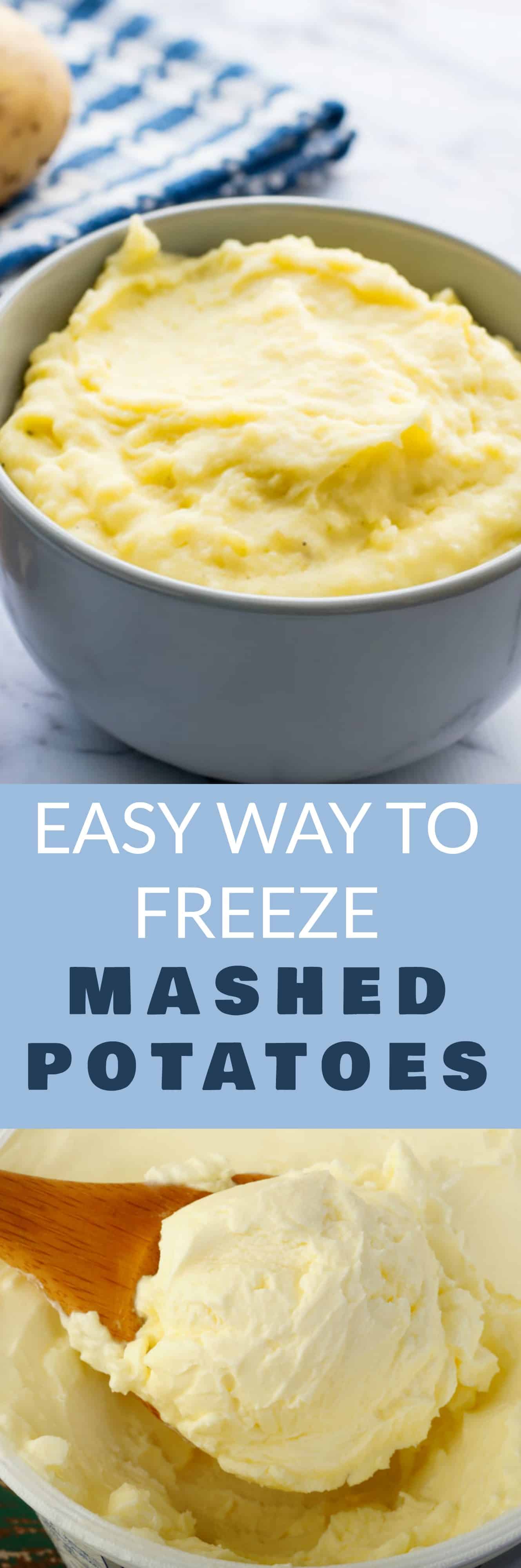 EASY way to FREEZE Mashed Potatoes! Follow these step by step instructions on how to freeze leftover mashed potatoes and get the magic trick to make them taste great! Never throw away leftover Thanksgiving or holiday potatoes again! I always freeze mashed potatoes to serve for quick weeknight dinners!