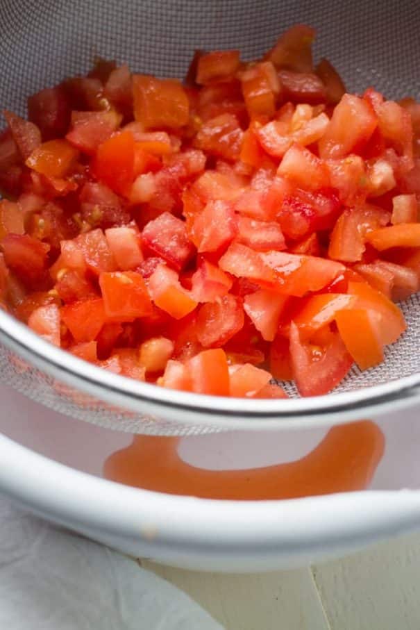 Chopped Tomatoes with No Seeds
