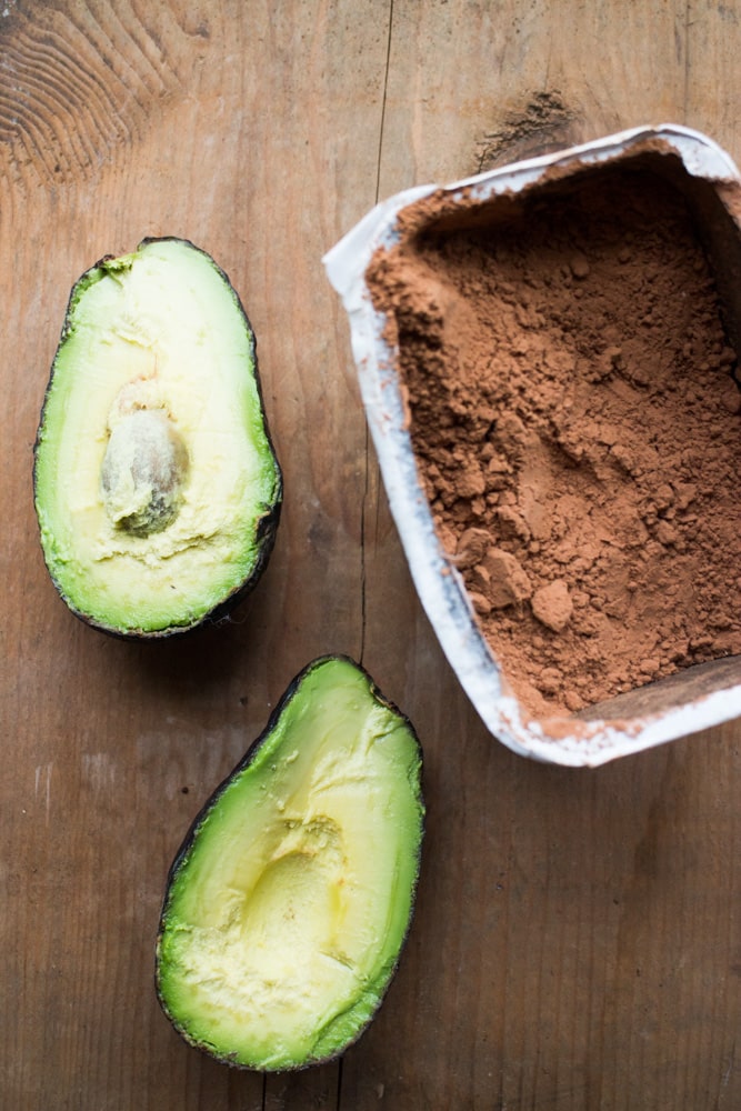 avocado and cocoa powder 