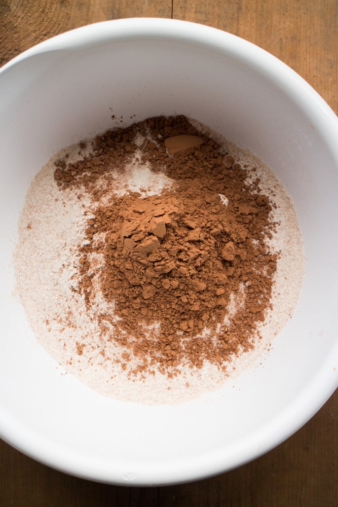 dry muffin ingredients in bowl