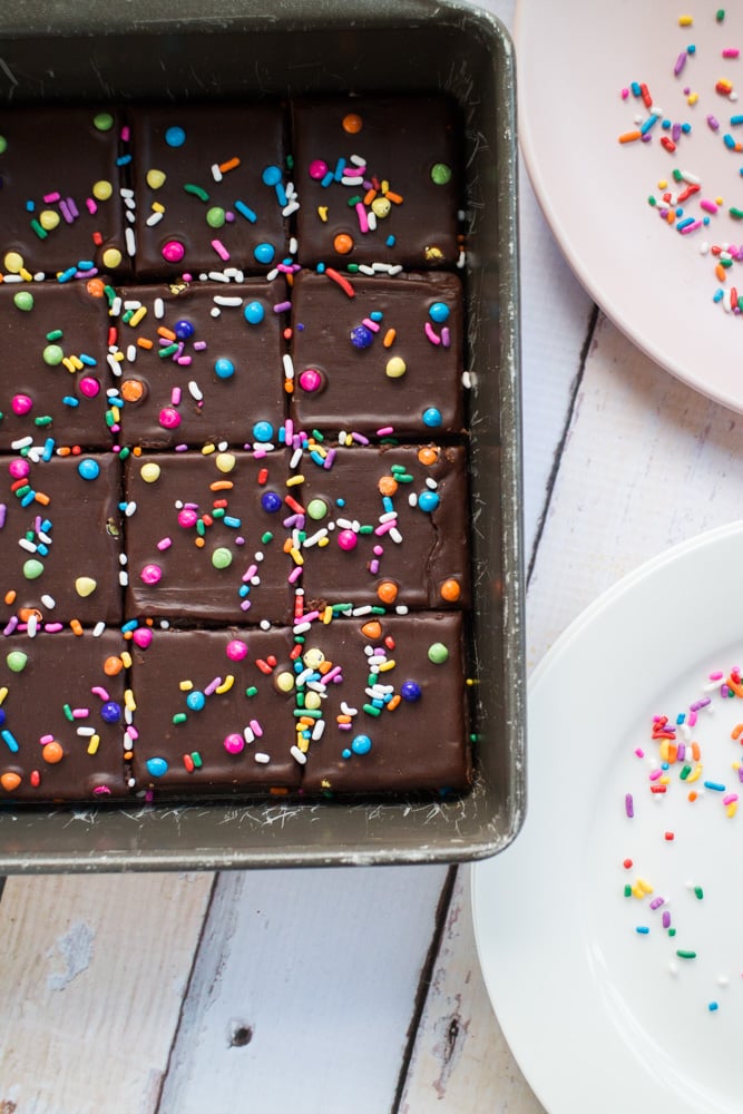 Sprinkle Brownies in Pan