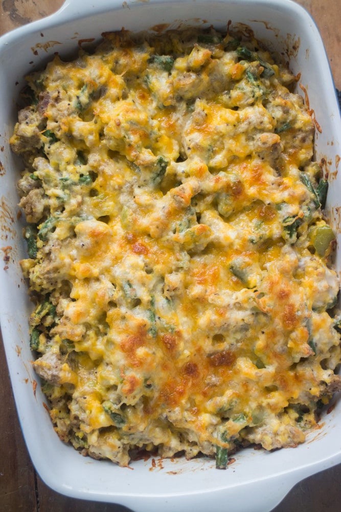 Scrambled Egg and Ground Beef Casserole