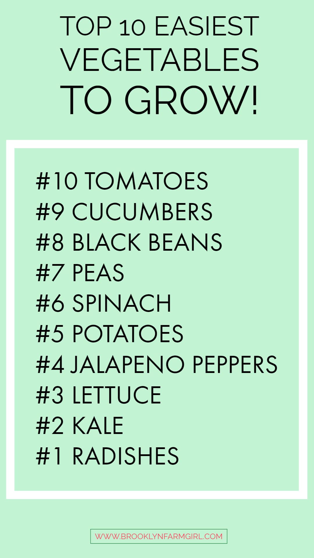 Top 10 Easiest Vegetables To Grow in the garden! All these vegetables are easy to grow from seed and in containers!  This is the perfect list for a first time gardener! 