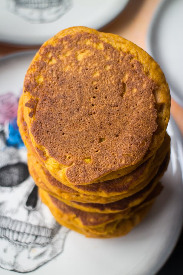 Pumpkin Baby Pancakes Recipe for babies, toddlers and parents!  This easy pancake recipe is great for baby led weaning for first foods!  These pumpkin pancakes are healthy and nutritious!  Serve for breakfast or dinner - freeze leftovers for busy mornings or daycare!