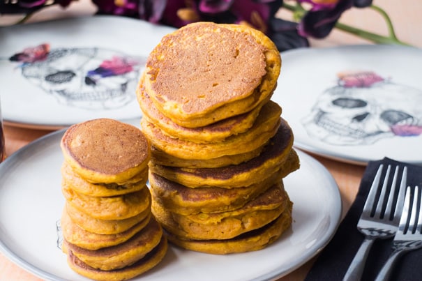 Pumpkin Baby Pancakes Recipe for babies, toddlers and parents!  This easy pancake recipe is great for baby led weaning for first foods!  These pumpkin pancakes are healthy and nutritious!  Serve for breakfast or dinner - freeze leftovers for busy mornings or daycare!