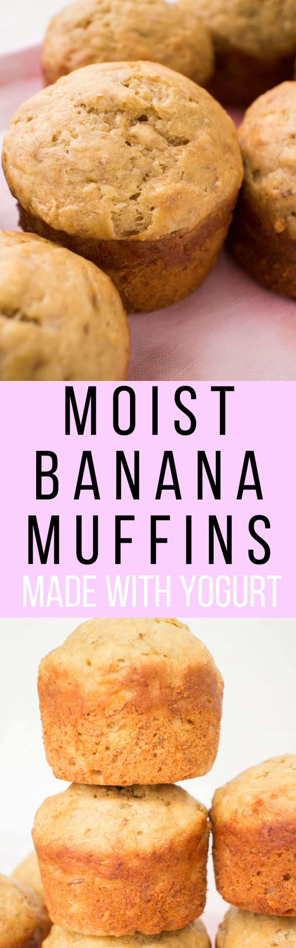 Moist Banana Muffins Recipe Made With Yogurt Healthy and Easy!