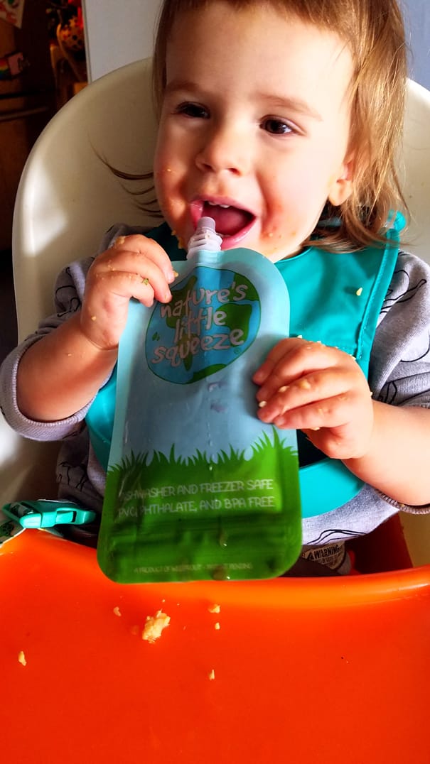I have a picky toddler and she loves this puree, so trust me - your baby is going to love this Butternut Squash Baby Food Recipe made with fruits and vegetables! And even better, it's easy to make!  This is a nutritious Stage 2 and Stage 3 puree for baby, or to serve to toddlers in pouches.  