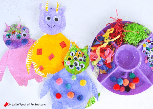 Monster paper plate craft