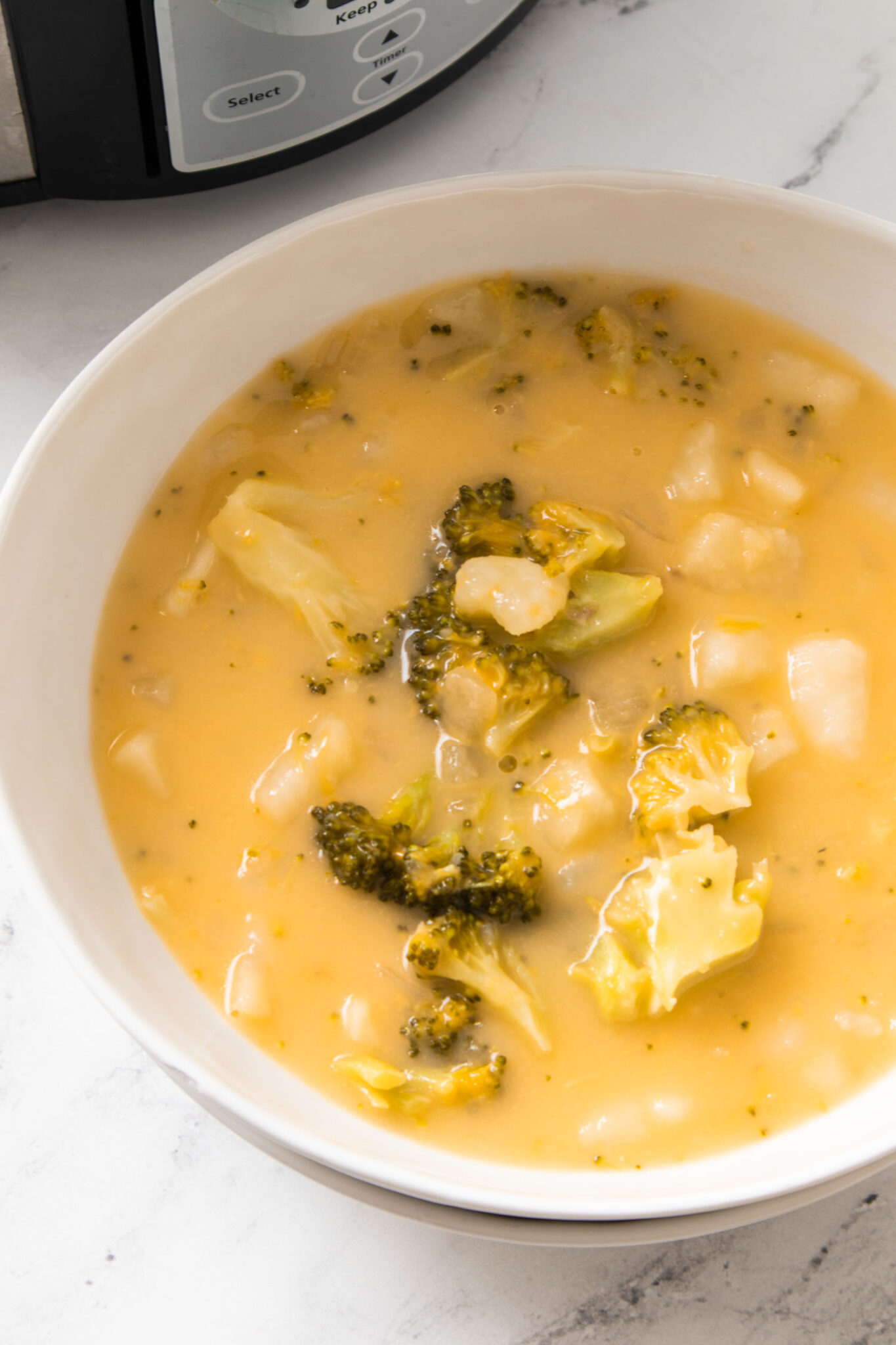 Slow Cooker Potato Broccoli Cheese Soup (4 hours) Brooklyn Farm Girl