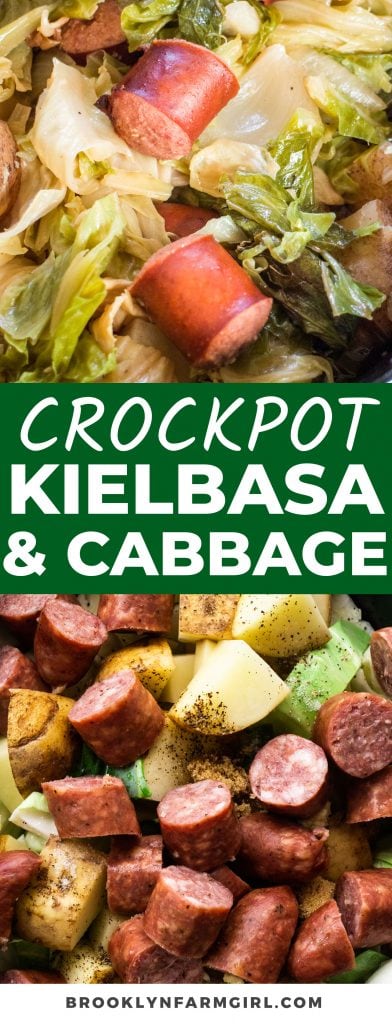Easy Slow Cooker Kielbasa and Cabbage recipe! Throw Beef Kielbasa, Cabbage, Onions and Potatoes in a crockpot and dinner will be ready in 6 hours! I serve this healthy dish over egg noodles - my family LOVES this comfort food meal!