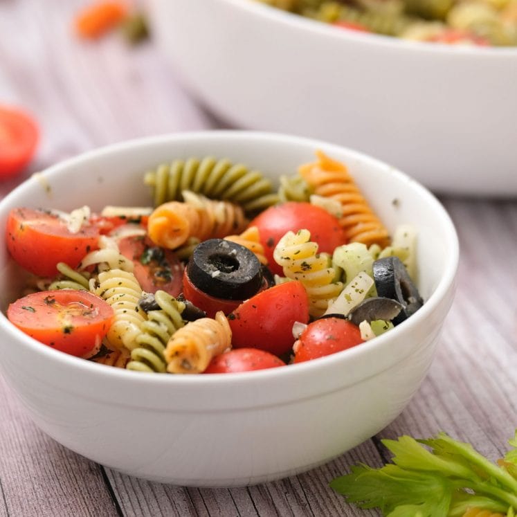 Tri Color Italian Pasta Salad - Easy Recipe with Italian Dressing and ...