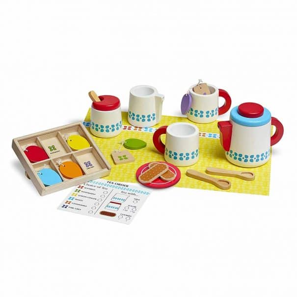 melissa doug wooden tea set