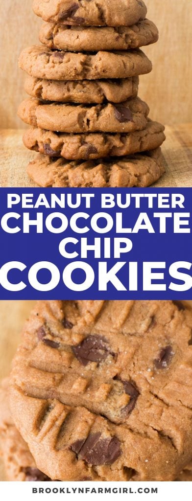 Take your peanut butter cookies up a notch with these Chunky Chocolate Chip Peanut Butter Cookies. So chewy and chocolatey, these easy cookies come together easily and are incredibly delicious!