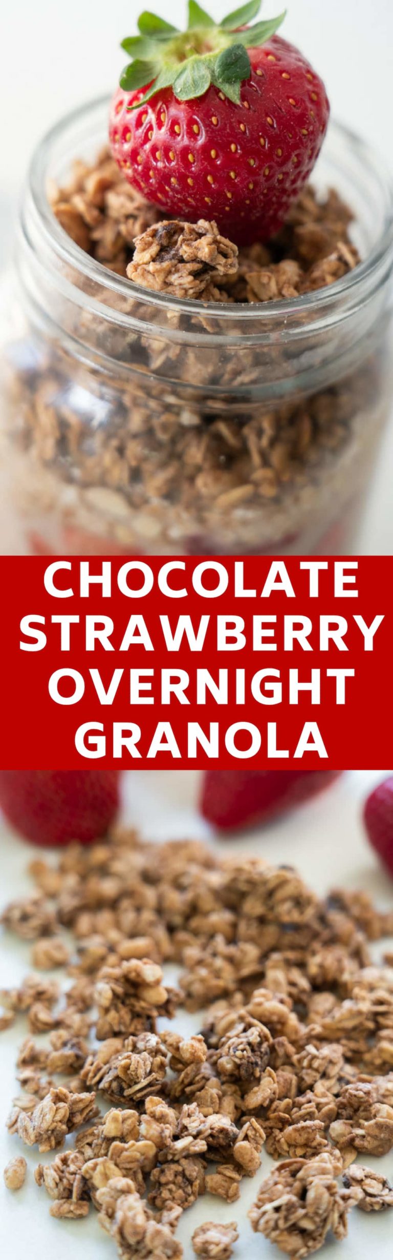 Chocolate Strawberry Overnight Granola Breakfast Ideas for Toddlers