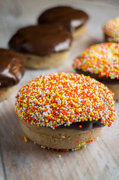Dandelion Tea Donuts With Chocolate Frosting recipe.  Dandelion tea is filled with healthy benefits so enjoy these donuts for breakfast or dessert.  Includes a dairy free donut recipe too. 