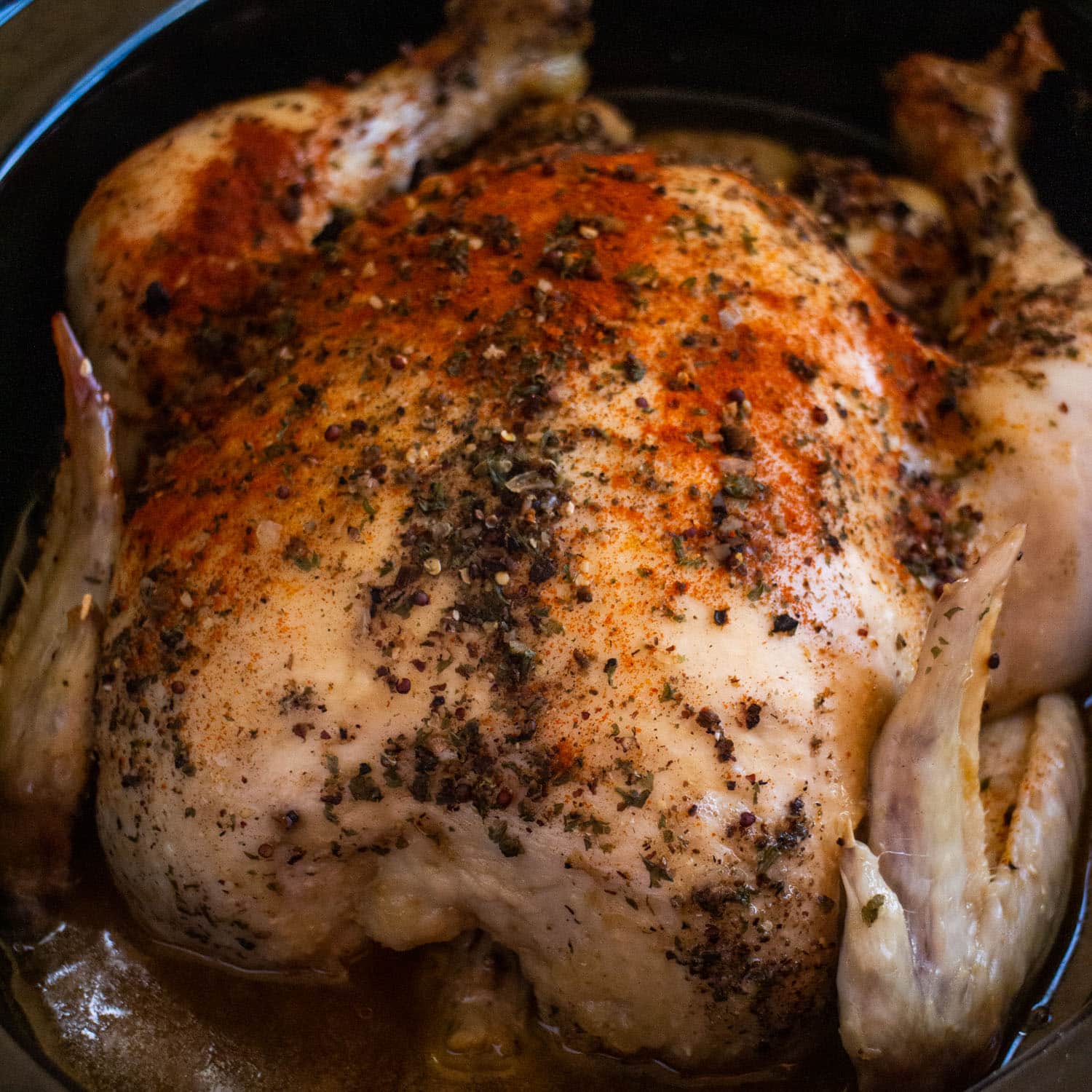 Slow Cooker Whole Chicken with Garlic + Herbs - Ella Claire & Co.