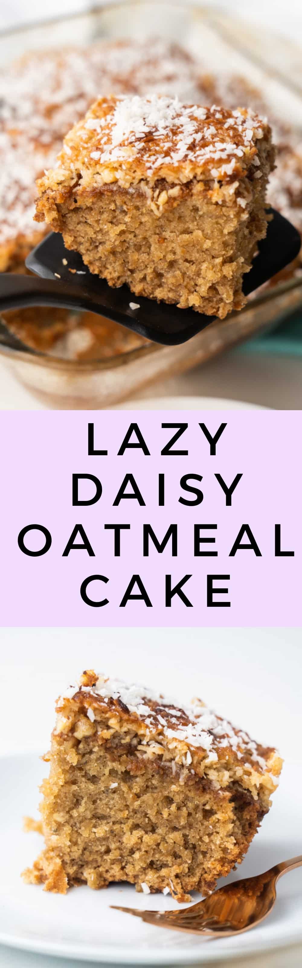 This Lazy Daisy Oatmeal Cake is an easy old fashioned recipe, like a delicious dessert your grandma might have made you growing up. The oats are soaked in boiling water to soften them up perfectly, so every bite is moist and irresistible.