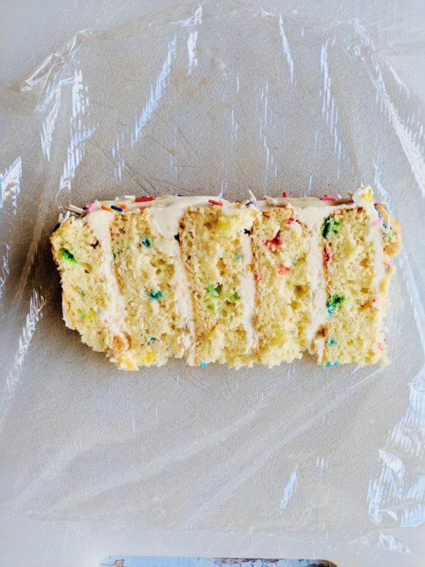 Easy step by step directions (with pictures) on how to freeze cake for months.  Now you can freeze slices of your birthday and wedding cake!  The cake tastes super fresh with this method! 