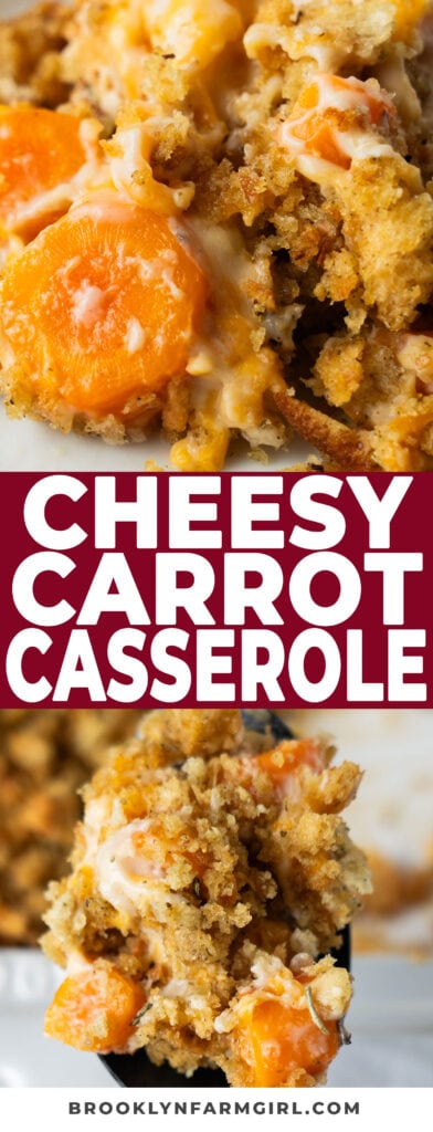 This creamy, cheesy, savory carrot casserole is extra easy to prepare! It combines four simple ingredients: sliced carrot rounds, a can of cream of mushroom soup, shredded cheddar cheese and store-bought herbed stuffing mix. Bake until brown-edged and bubbling, and serve as a tasty side dish. It’s fancy enough for your holiday table and simple enough for dinner tonight.