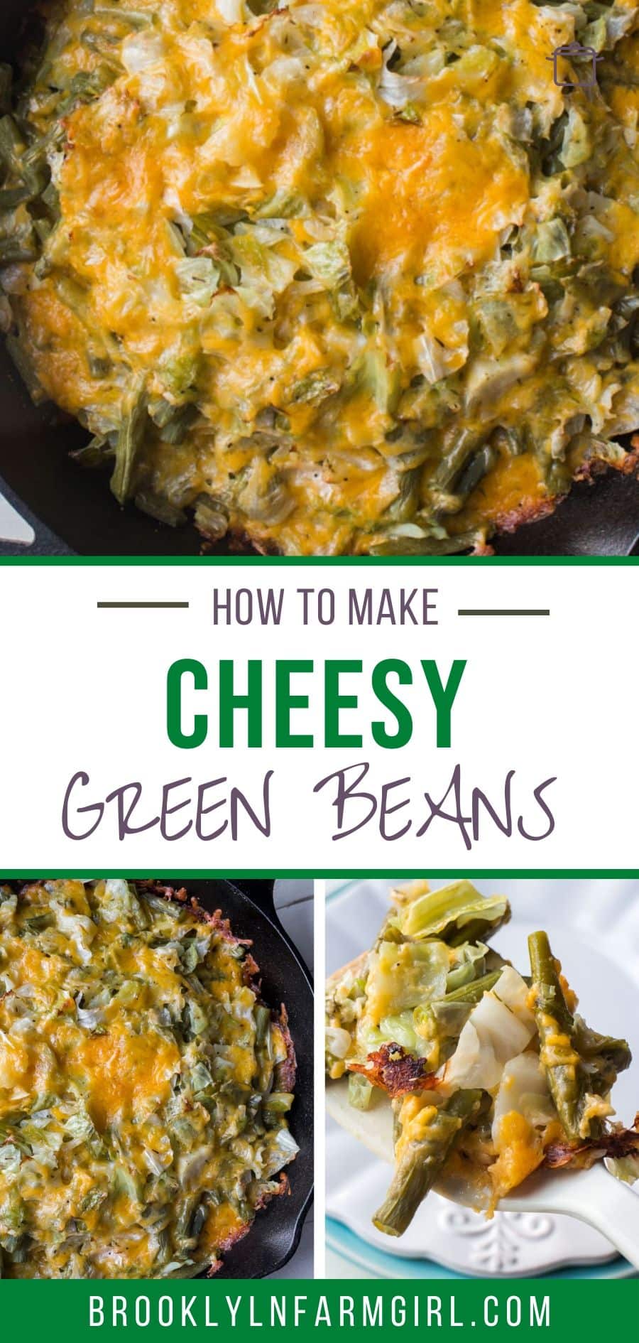 Cheesy Green Beans and Cabbage - Brooklyn Farm Girl