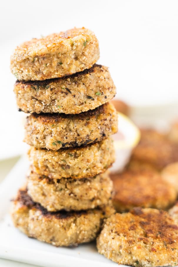 Eggplant Veggie Nuggets are healthy, easy to make and kids love them. They're made with simple ingredients and ready in less than 20 minutes.  Only 111 calories a serving for these vegetarian nuggets.  Serve for dinner, lunch box or snack. 