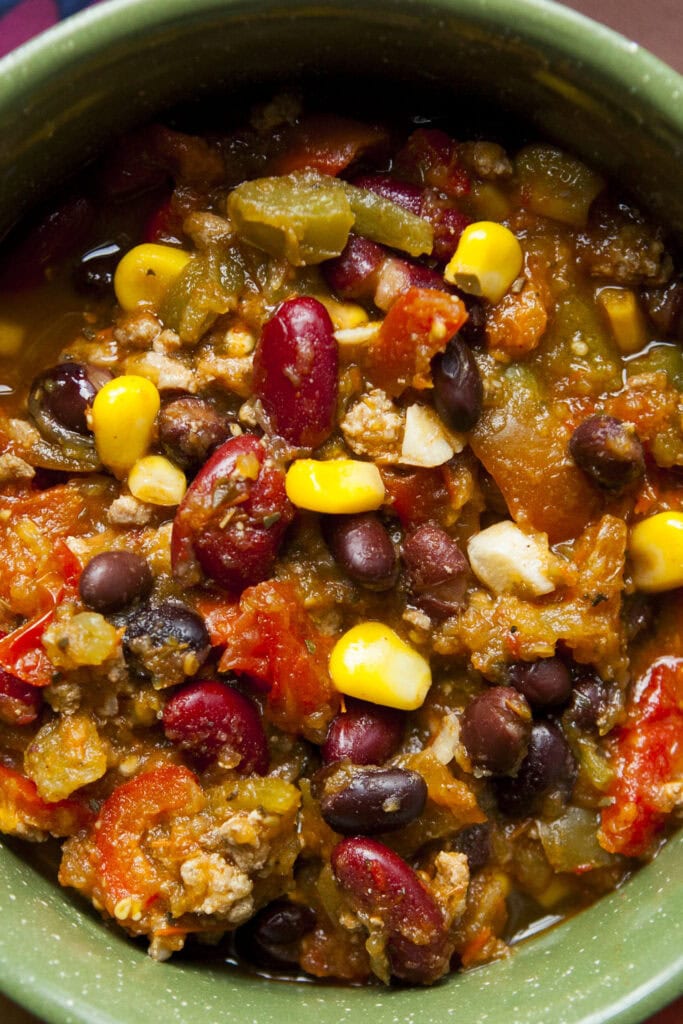 closeup of pumpkin chili.