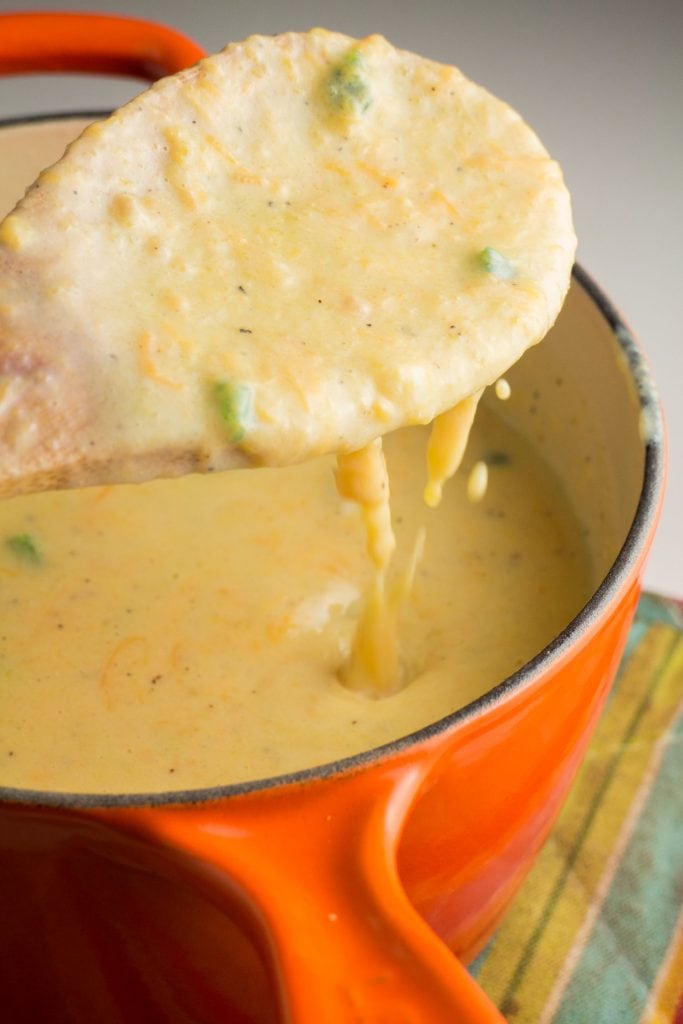 cheese sauce melted in saucepan