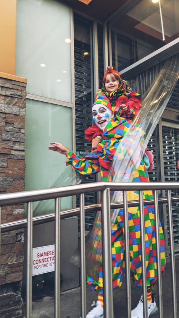 Our family dressed up as clowns for Halloween, wearing vintage clown costumes and makeup. Here's some pictures if you need clown costume ideas for your clown family!
