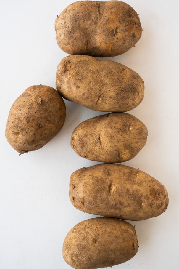 Potatoes on White Background
