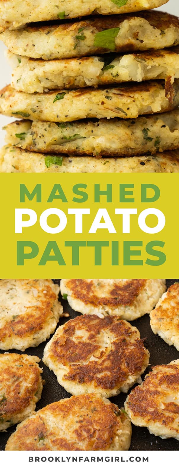 These delicious, savory Mashed Potato Patties are crispy on the outside and soft and creamy on the inside. They’re the best way to use up your leftover mashed potatoes and make for a tasty side dish recipe!
