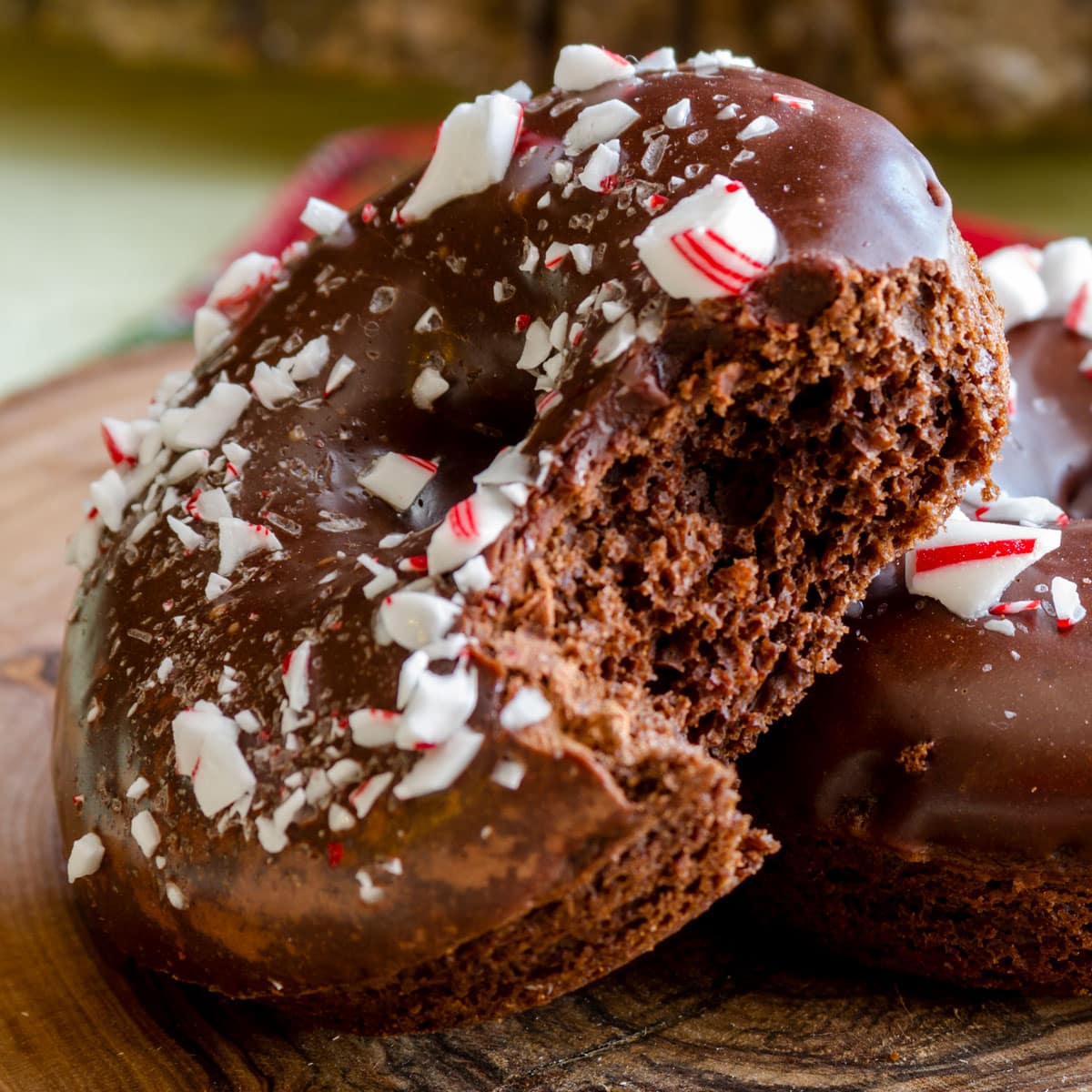 Peppermint Hot Chocolate Donuts - A Kitchen Addiction