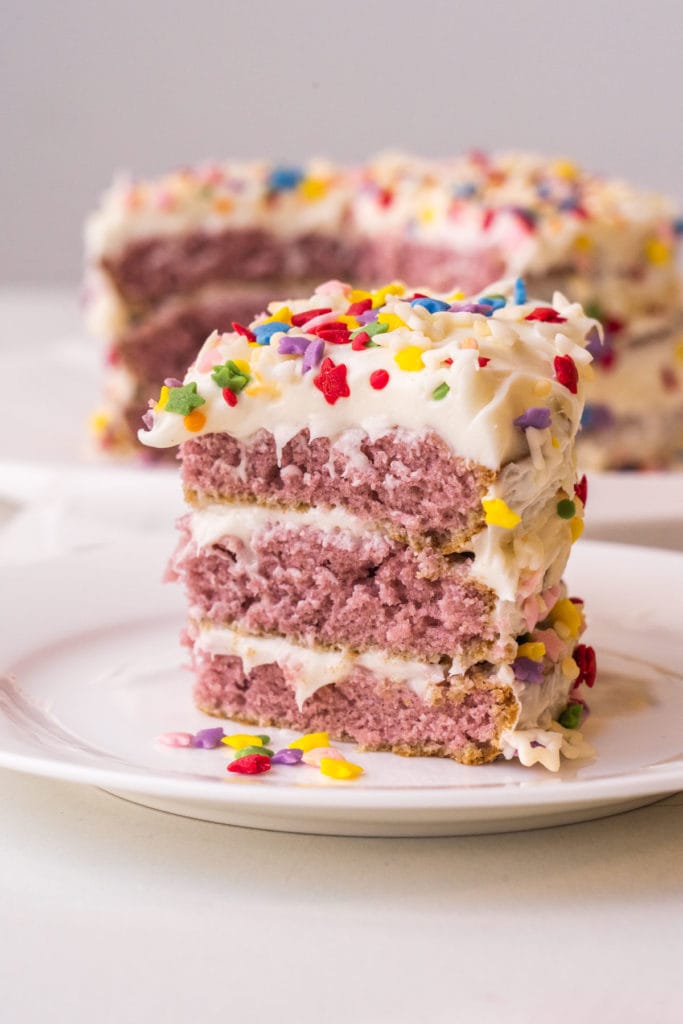 6 inch birthday cake with rainbow sprinkles