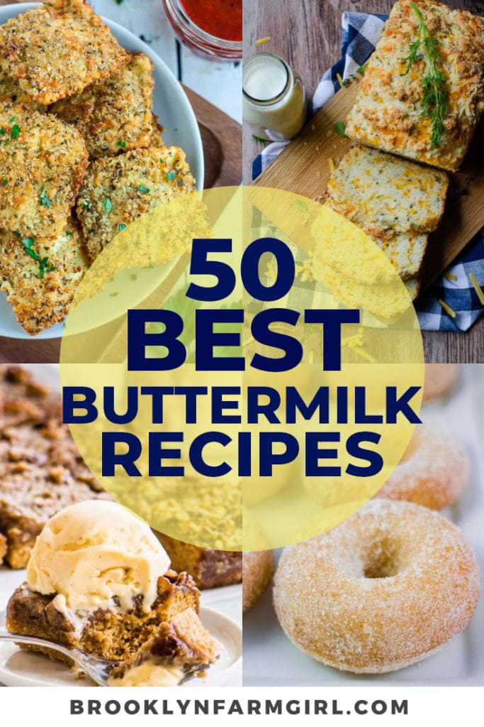 Wondering what to do with leftover buttermilk? Don't waste it, instead use it in these 50 Best Buttermilk Recipes.  Recipes range from dinner, dessert, bread and more. 