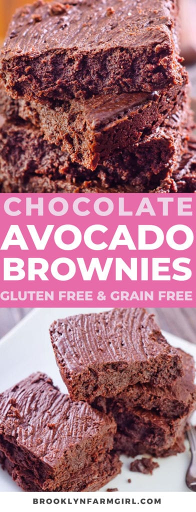Easy to make Chocolate Avocado Brownies recipe that is incredibly fudgy and packed with healthy fats. They're gluten free, grain free and delicious! 
