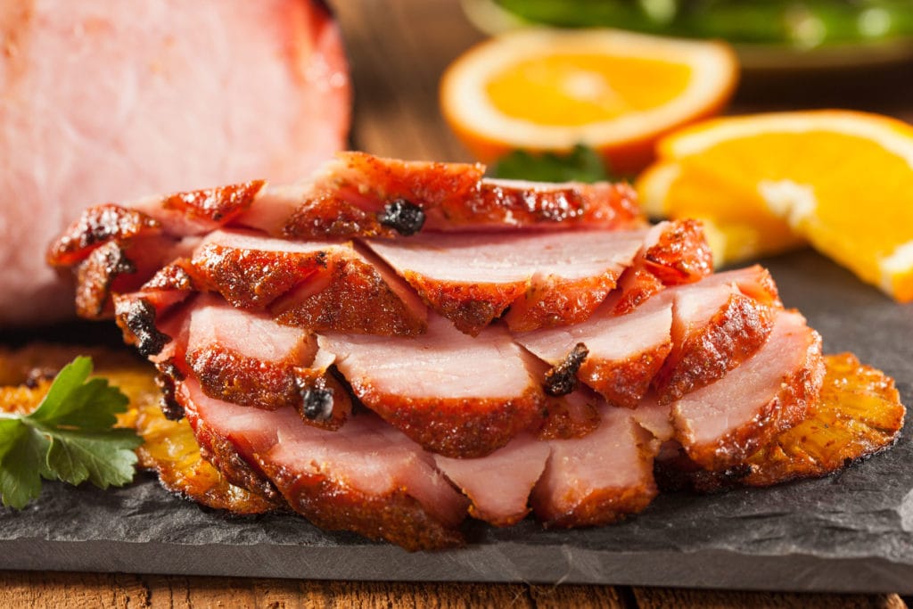 This ham glaze is delicious and simple to make.  All you need is brown sugar, orange juice and honey!  Mix in a bowl and brush over ham for a classic family recipe!