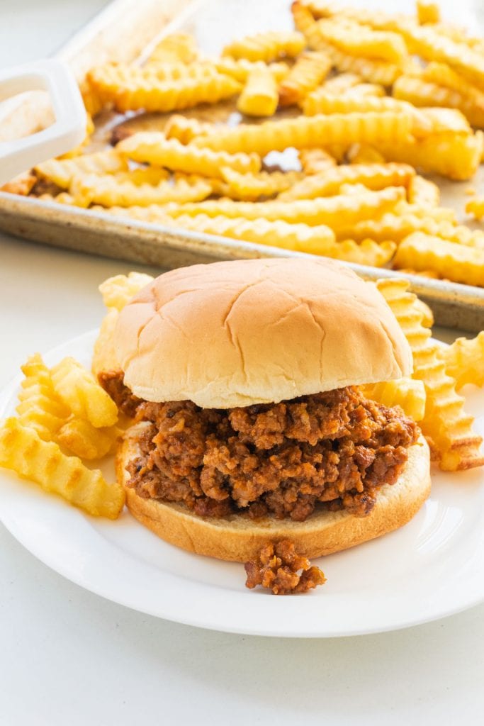 sloppy joe sandwiches with french fries