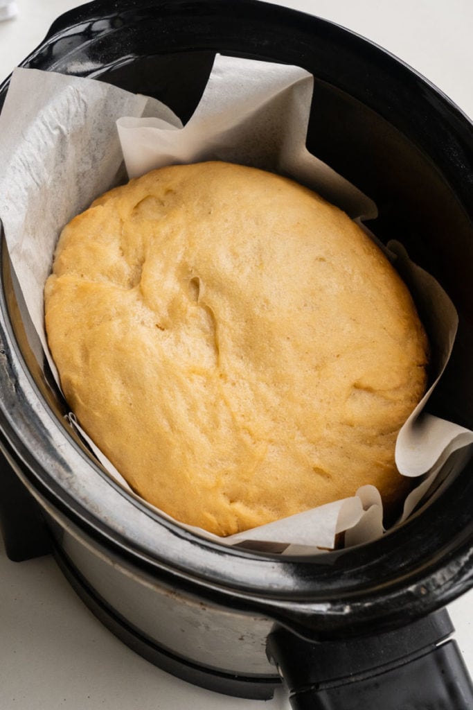 baked bread in slow cooker