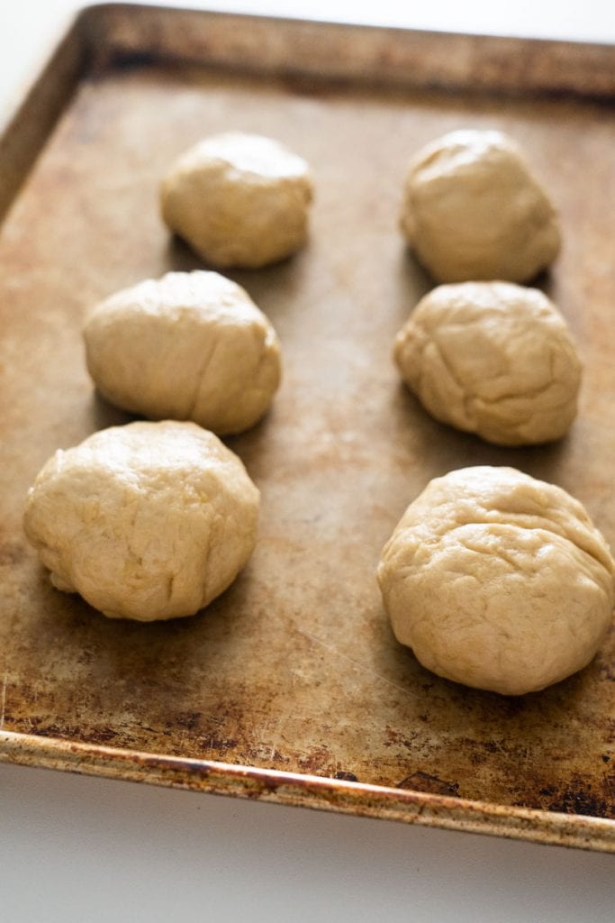balls of dough on cookie sheet