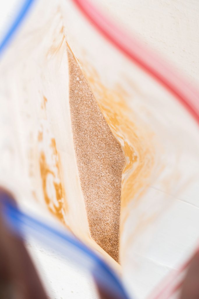 cinnamon sugar in plastic bag