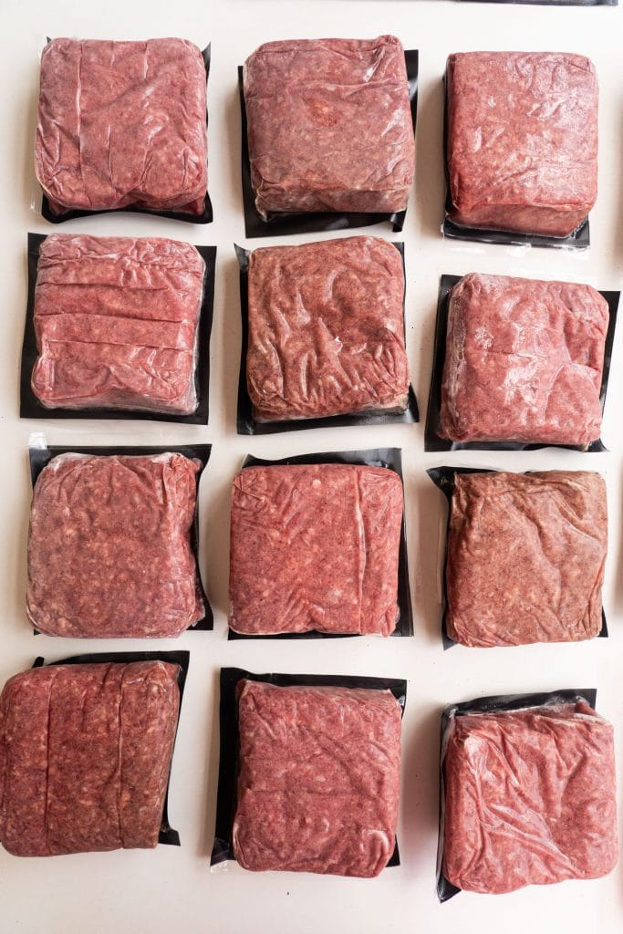 ground beef in packages