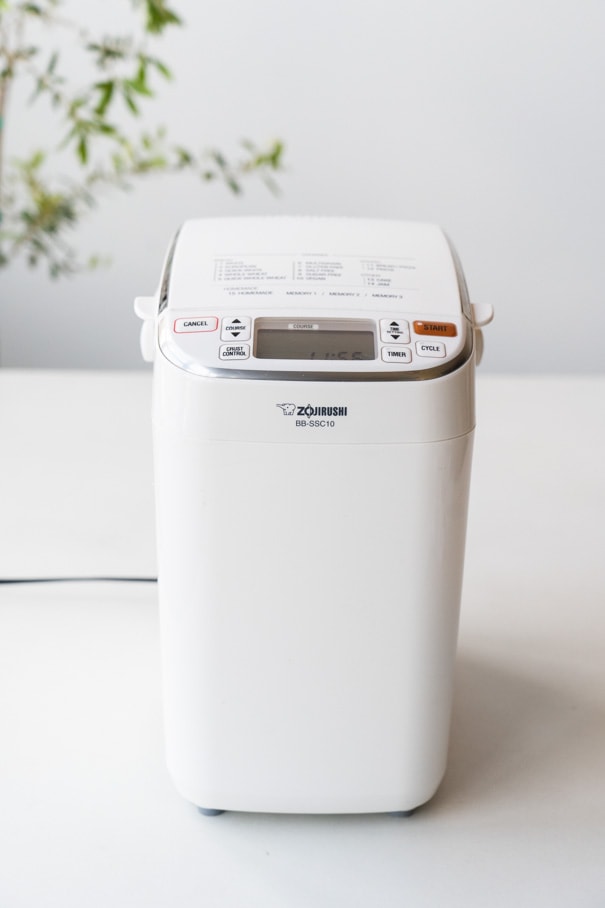 Zojirushi bread machine on white table