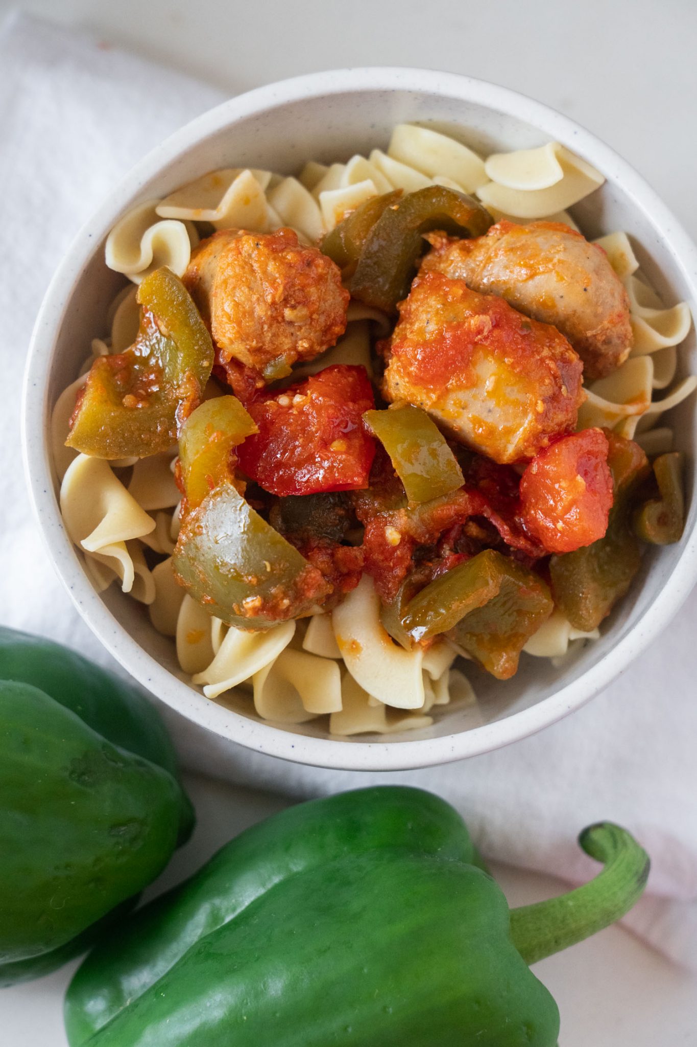Slow Cooker Sausage and Green Peppers Brooklyn Farm Girl
