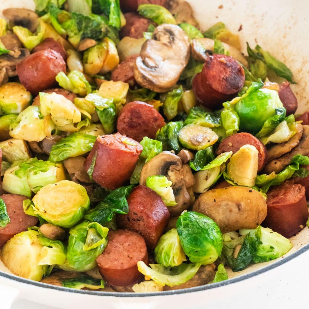 Kielbasa and Brussels Sprouts Skillet Brooklyn Farm Girl