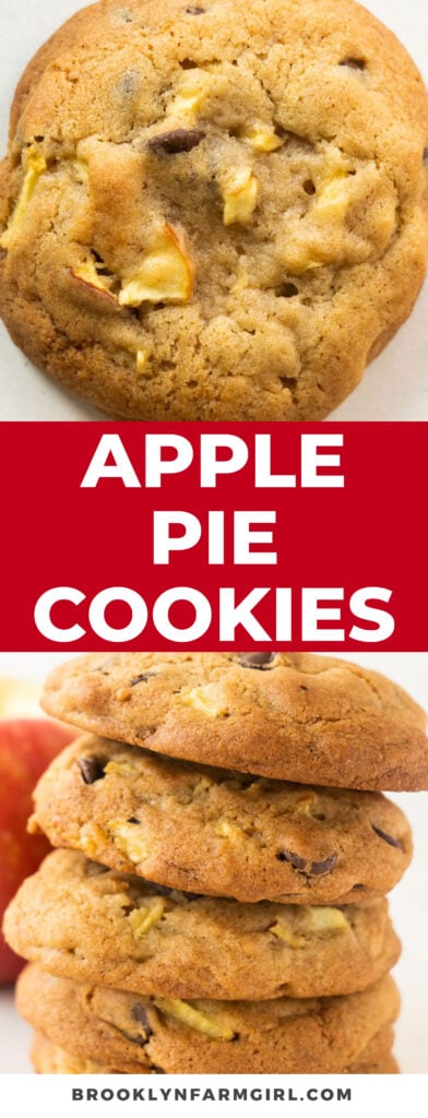 Easy to make, 1 dozen Apple Pie Cookies recipe.   These chunky chewy cookies are perfect for dessert and breakfast.  Also includes instructions on how to use for homemade ice cream sandwiches!